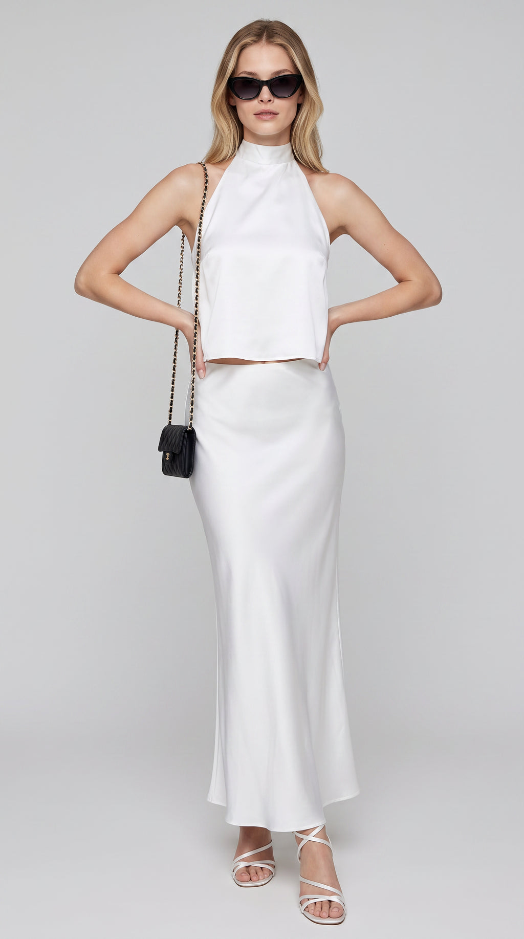 The Satin Halter & Maxi Skirt Set